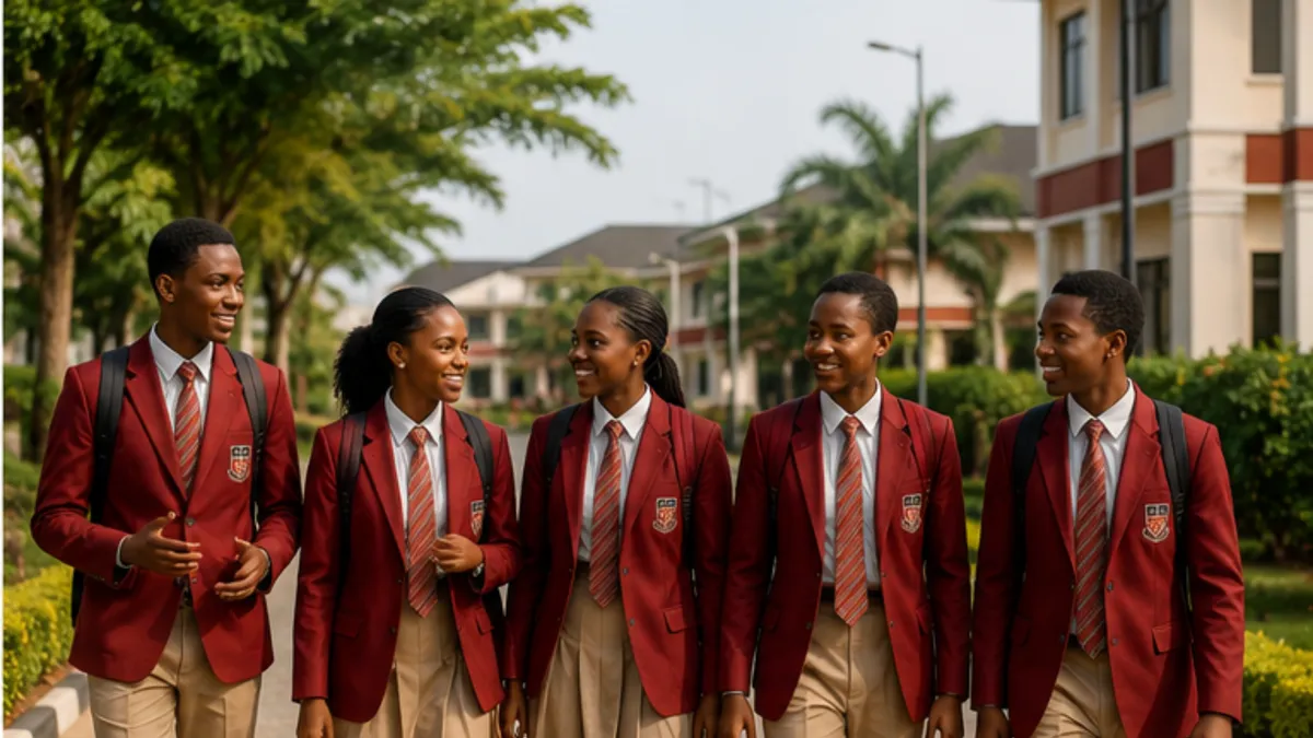 Crestview Academy students walking in campus